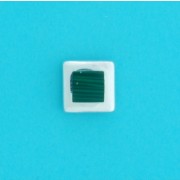 SPC 7mm SQ MALACHITE STUD/PLAIN RIM