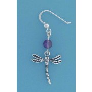 SPC AME.BEAD DRAGONFLY DROP EARRIN