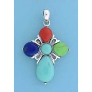 SPC MULTI STONE CROSS PENDANT