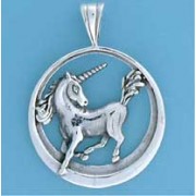 SPC 25mm CAST UNICORN CIRCULAR PENDANT =