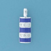 SPC BLUE ENAMEL/CZ PENDANT