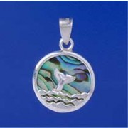 SPC 17mm WHALE TAIL/PAUA SHELL PENDANT =