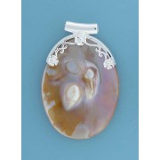 SPC 46x34mm OVAL BLISTERED SHELL PENDANT