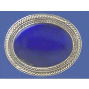 SPC 30X22mm OVAL BLUE AGATE BROOCH     -