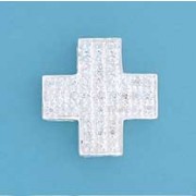 SPC 20mm PAVE SET CZ PLUS SIGN PENDANT