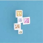 SPC MULTI-COL.SQUARE FANCY STONE PENDANT