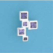 SPC PURPLE SQUARE FANCY STONE PENDANT