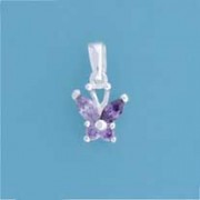 SPC PURPLE STONE BUTTERFLY PENDANT     =