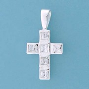 SPC 20x14mm 6 SQ CZ RUBSET CROSS       =