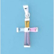 SPC 20x15mm MULTI STONE BAGETTE CROSS  =