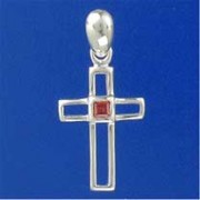 SPC SQ GARNET 22x15mm CUTOUT SQ. CROSS