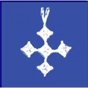 SPC SQ CZ 5 STONE FANCY CROSS          =