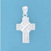 SPC 18x13mm PAVE SET CZ CROSS PENDANT  =