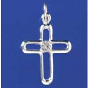 SPC CZ SET ROUNDED CUTOUT CROSS