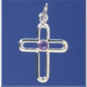 SPC AMETHYST SET ROUNDED CUTOUT CROSS