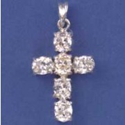 SPC 21x18mm OVAL CZ CROSS PENDANT