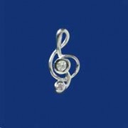 SPC 18mm CZ SET TREBLE CLEF PENDANT    =