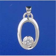 SPC OPEN OVAL PENDANT WITH WHITE CZ    =