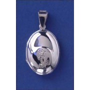 SPC RAISED CIRCLE OVAL FLOWER LOCKET   =