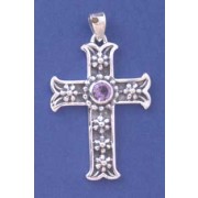 SPC FLOWER PATTERN AMETHYST CROSS