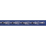 SPC ROUND ONYX/LYRE SHAPES LINKED BRAC.-