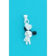 SPC BLACK ENAMEL/CZ CARTOON CHARACTER