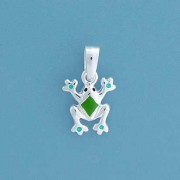 SPC GREEN ENAMEL FROG CHARM