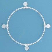 SPC 2mm WIRE 4 HEARTS SLAVE BANGLE     =