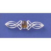 SPC 9x7 OVAL AMBER WIRE CELTIC BROOCH