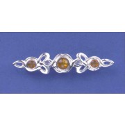 SPC AMBER 3 STONE CAST CELTIC BROOCH