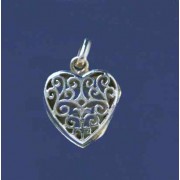 SPC OPEN FILLIGREE HEART LOCKET PENDANT=