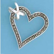 SPC 26mm MARCASITE HEART PENDANT       =