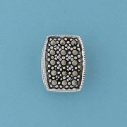 SPC MARCASITE SET CUSHION SLIDER PENDANT