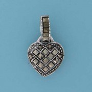 SPC 14mm MARCASITE HEART PENDANT