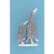 SPC MARCASITE TWO PENGUINS BROOCH