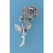 SPC MARCASITE FLOWER BROOCH