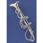 SPC MARCASITE H/SHOE AND STIRRUP BROOCH=