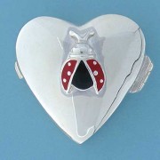 SPC HEART PILLBOX WITH ENAMEL LADYBIRD