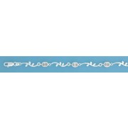 SPC OVAL CZ BENT BAR/LEAVES BRACELET   =