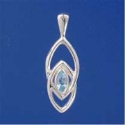 SPC MARQUIS BLUE TOPAZ FANCY PENDANT   =