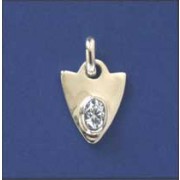 SPC OVAL CZ SET SHIELD PENDANT