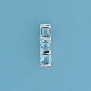 SPC 3 RECT.BLUE TOPAZ CHANNEL SET PEND.=