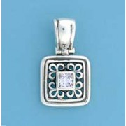 SPC SQ.CZ FILLIGREE SQ.PENDANT