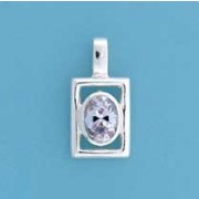 SPC OPEN SQ. OVAL LAVENDER CZ PENDANT
