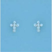 SPC 8mm CRYSTAL SET CROSS STUDS-BLUE