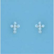 SPC 8mm CRYSTAL SET CROSS STUDS-BLUE