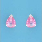 SPC CURVED TEARDROP PINK CZ STUDS      =