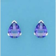 SPC CURVED TEARDROP VIOLET CZ STUDS    =
