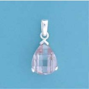 SPC CURVED TEARDROP LAVENDER CZ PENDANT=