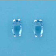 SPC CURVED OVAL BLUE FACETED STUDS